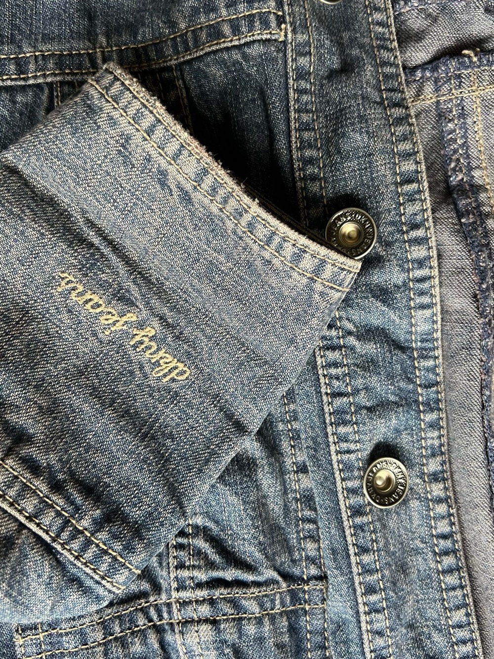 DKNY Dark Denim Button-Front Jean Jacket - Picture 3 of 5